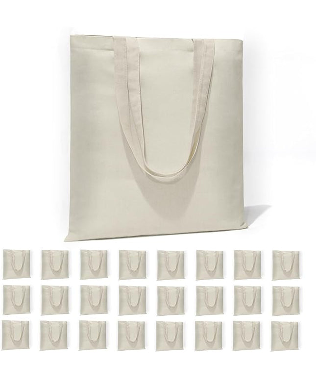 6 I 12 I 24 I 48 Pack Canvas Tote Bags,Reusable Blank Canvas for Shopping Bags,Grocery Bags,DIY Gift Bags
