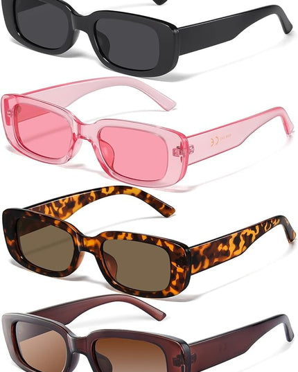 JASPIN Rectangle Sunglasses for Women Men Trendy Y2k Retro 90s Sun Glasses UV Protection Cool Square Frame