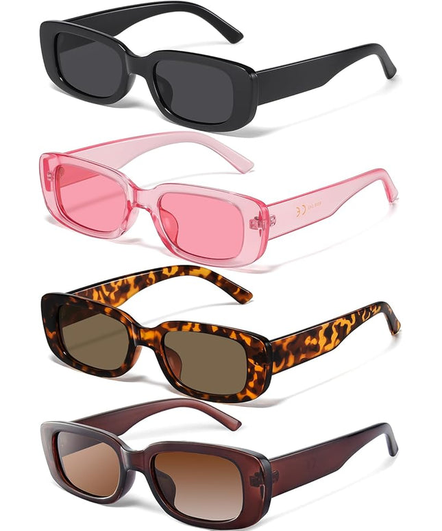 JASPIN Rectangle Sunglasses for Women Men Trendy Y2k Retro 90s Sun Glasses UV Protection Cool Square Frame