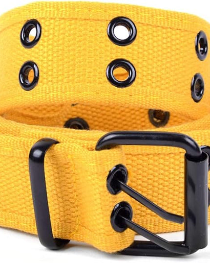 Boxed Gifts Parquet Casual Canvas Belt - Double Hole, Double Grommets for Men & Women