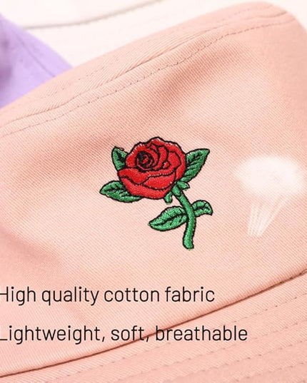 Cotton Bucket Hat for Women Men Summer Travel Sun Beach Bucket Cap, Unisex Outdoor Fisherman Hat