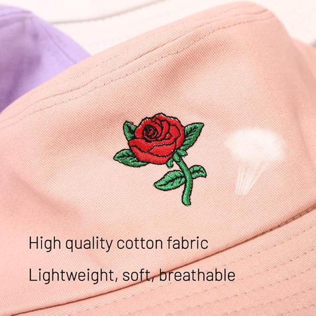 Cotton Bucket Hat for Women Men Summer Travel Sun Beach Bucket Cap, Unisex Outdoor Fisherman Hat