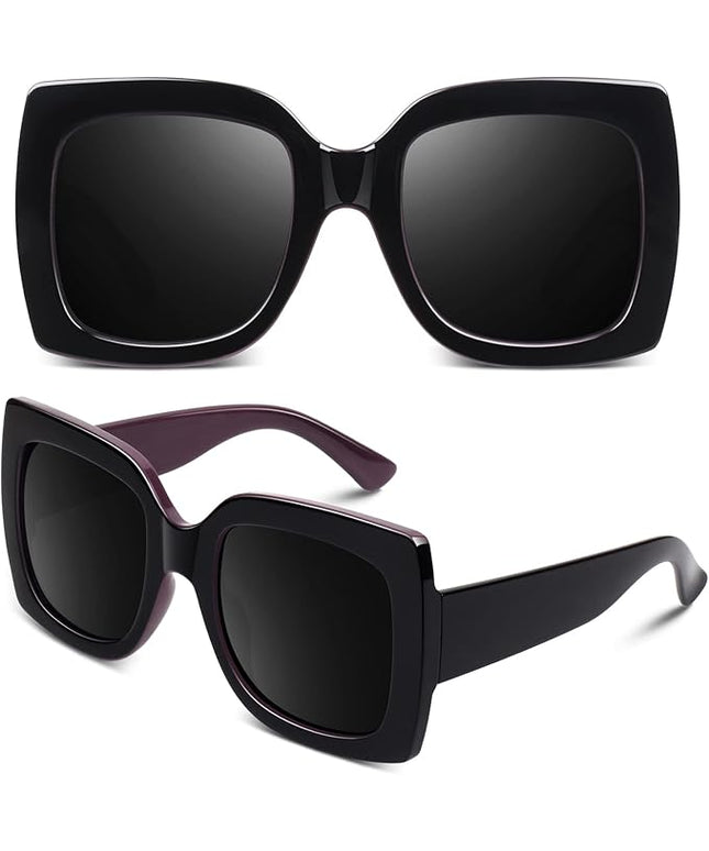 GQUEEN Oversized Square Frame Sunglasses Womens Retro Vintage Trendy Shades,S904