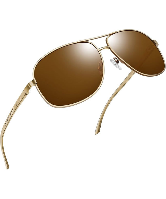 Joopin Polarized Metal Aviation Sunglasses Men, Classic Military Sun Glasses Women, Rectangle Shades UV400 Protection Costume