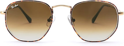 Pro Acme Small Square Sunglasses for Women Men 100% Real Glass Lens Hexagonal Frame