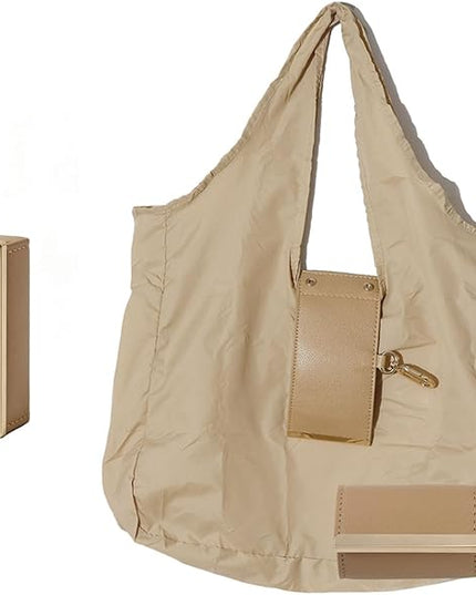 Foldable Tote Bag Keychain - Large Capacity Portable Shopping Bag Keyring - Reusable Groceries Bag for Daily Use