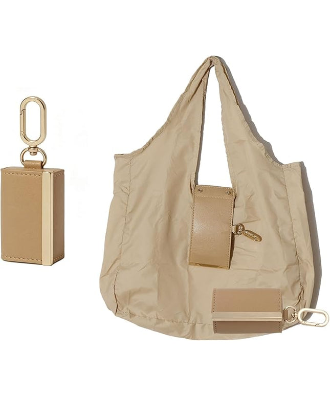 Foldable Tote Bag Keychain - Large Capacity Portable Shopping Bag Keyring - Reusable Groceries Bag for Daily Use