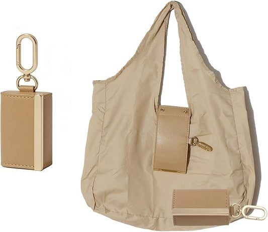 Foldable Tote Bag Keychain - Large Capacity Portable Shopping Bag Keyring - Reusable Groceries Bag for Daily Use