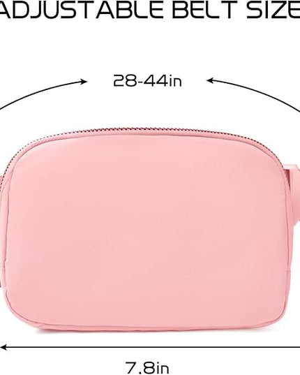 Belt Bag for Women Fanny Pack Crossbody Bags for Women Fashion Waist Packs with Adjustable Strap Gifts for Teenage Girls Women Men (Light Pink)
