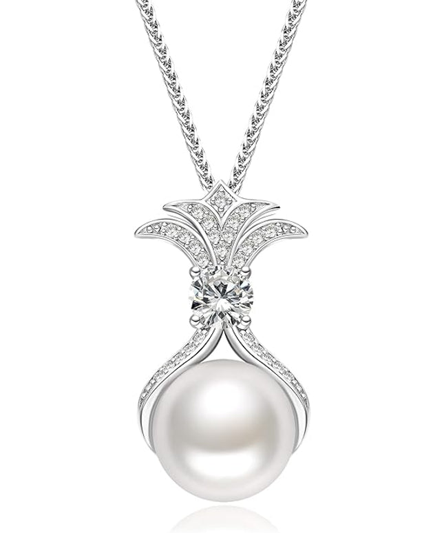 Gifts for Wife Women Anniversary -Pearl Necklace -Mom Girlfriend Her Fine Jewelry Mothers Day Valentines Christmas Birthdays Gift