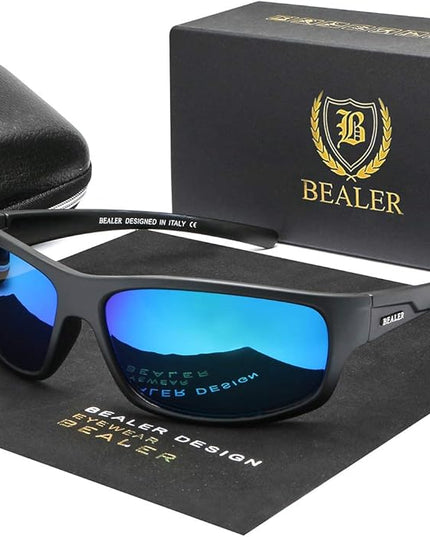BEALER Polarized Sports Sunglasses for Men Lightweight TR90 Frame Sun Glasses Driving Cycling Fishing UV Protection Shades