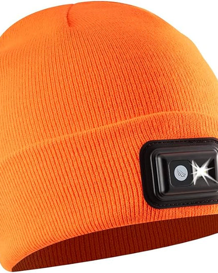 POWERCAP LED Hat Light 150 Lumens Rechargeable Fleece Beanie with Bright Built-in Headlamp Waterproof LED Warm One Size Cap