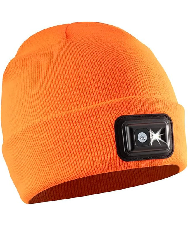 POWERCAP LED Hat Light 150 Lumens Rechargeable Fleece Beanie with Bright Built-in Headlamp Waterproof LED Warm One Size Cap