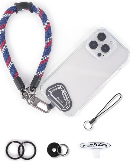 project-cb Hand Wrist Phone Strap,Phone Lanyard Patch ×2,Cell Phone Case Holder,Wristlet Strap for Key,AirPods,Camera (Liberty Line, 12inch)