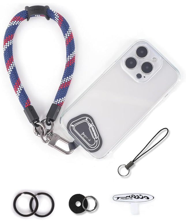 project-cb Hand Wrist Phone Strap,Phone Lanyard Patch ×2,Cell Phone Case Holder,Wristlet Strap for Key,AirPods,Camera (Liberty Line, 15.7inch)