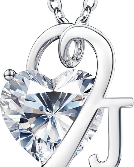 ForeverLove Heart Necklaces for Women, 4-2 Carats Heartshap Moissanite, Silver Pendant Jewelry, Anniversary Birthday Gifts for Wife, Girlfriend, Daughter, Mom