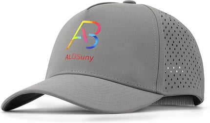AB ALOSUNY Men Adjustable Baseball Cap with Curved Breathable Quick-Drying Laser-Cut Mesh Back Closure Hat