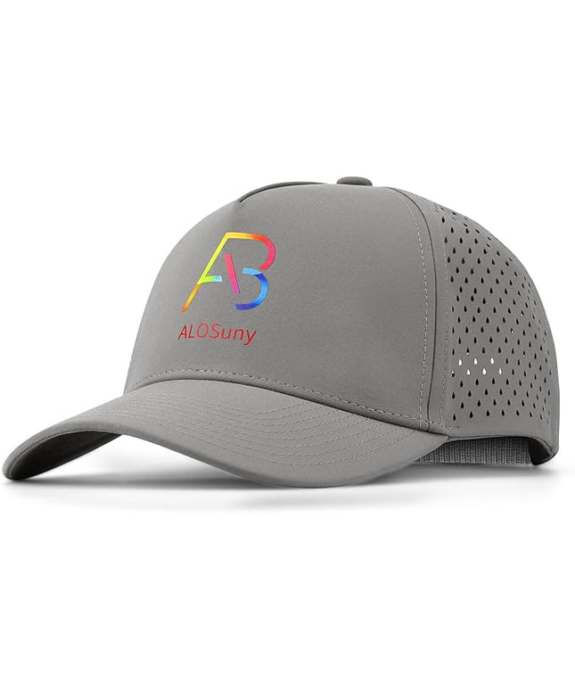 AB ALOSUNY Men Adjustable Baseball Cap with Curved Breathable Quick-Drying Laser-Cut Mesh Back Closure Hat