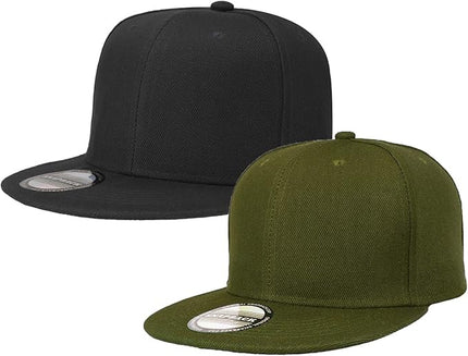 Classic Snapback Hat Cap Hip Hop Style Flat Bill Blank Solid Color Adjustable Size