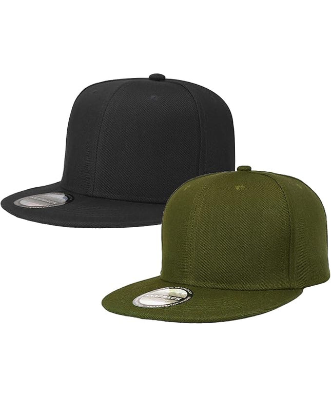 Classic Snapback Hat Cap Hip Hop Style Flat Bill Blank Solid Color Adjustable Size