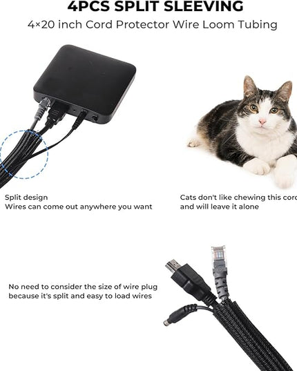Cable Management Organizer Kit, Desk Cable Organizer, Cable Management Under Desk, Wire Management and Cord Organizer for Home, Office, Standing Desk