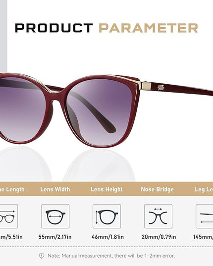 Trendy Cat Eye Sunglasses for Women Fashion Cateye UV400 Protection Glasses CL22017