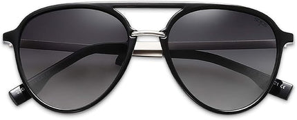 SOJOS Retro Aviator Polarized Sunglasses for Women Men Double Bridge Ladies Shades