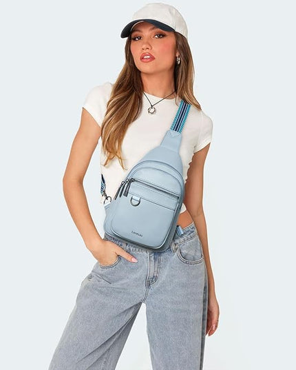 7L Sling Bag for Women Men Vegan Leather Crossbody Bags Fanny Pack Purse Backpack Over Shoulder Bag Travel Anti Theft