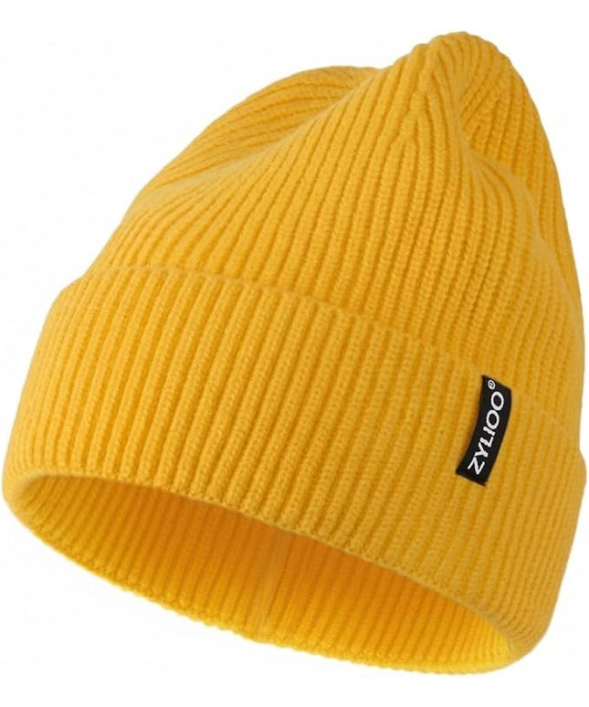 Zylioo Oversize Beanie Hats, XXL Big Size Ribbed Knit Cuffed Winter Hat for Cold Weather, Warm Skull Watch Cap