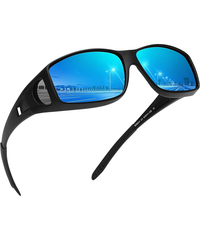 MEETSUN Fit Over Glasses Sunglasses for Men Women,Wrap Around Sunglasses Polarized UV400 Protection