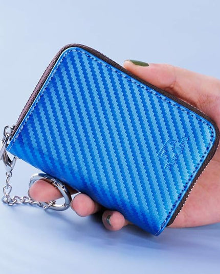 FurArt Zipper Wallet Women, RFID Blocking Credit Card Wallet, Business Card Holder, Compact Size KeyChain Wallet