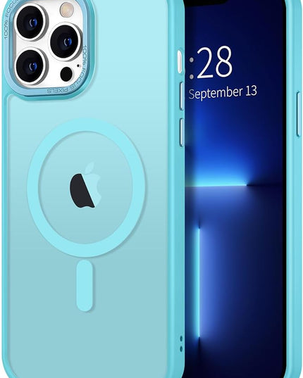 Hython Case for iPhone 13 Pro Max Case Magnetic Translucent Matte Phone Cases 6.7" [Compatible with MagSafe] Thin Slim Fit Shockproof Bumper Hard Protective Cover for Women Men Girls, Lake Blue