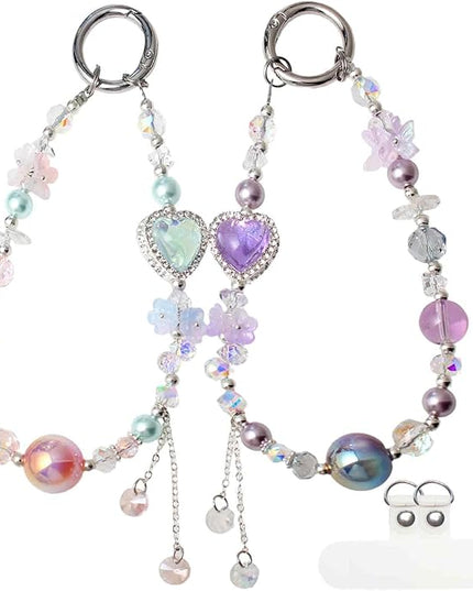 Beaded Phone Wrist Strap,Crystal Keychain Wristlet,Camera Strap Wrist,Cute Phone Chain Wristlet Purse Bag Charms