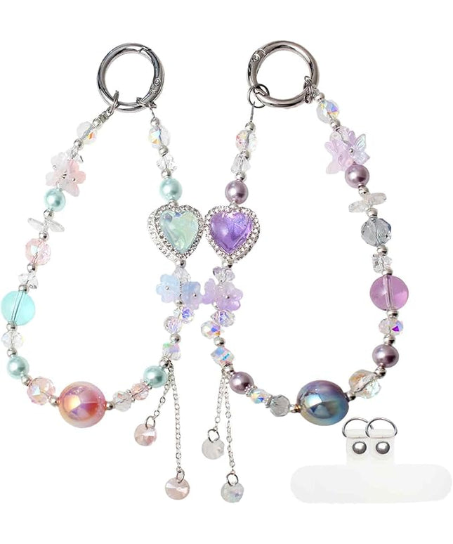 Beaded Phone Wrist Strap,Crystal Keychain Wristlet,Camera Strap Wrist,Cute Phone Chain Wristlet Purse Bag Charms