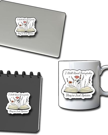 (3Pcs) I Still Read Fairytales They're Just Spicier Sticker, Decorate Books, Laptops, Water Bottles Kindles Stickers, Phones Tumbler Sticker - Waterproof Vinyl 3" Inch