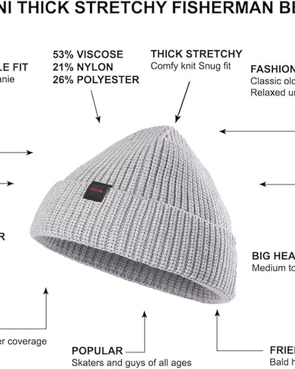 Fisherman Beanie Hats for Men Women,Knit Trawler Skull Cap,Watch Cap,Spring Fall Winter Warm Short Hats