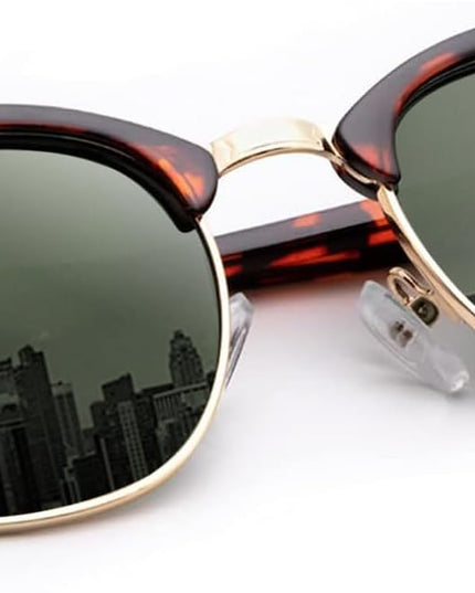 KALIYADI Sunglasses Men Polarized Sunglasses for Men Women Unisex Semi-Rimless Frame Retro Driving Sun Glasses UV Blocking