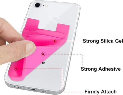 Senose Phone Card Holder, 3 Pack Phone Wallet Stick On Back of Cellphones Credit ID Card Sleeve, Strong Adhesive Cellphone Wallet Compatible for iPhone, Android & Most Smartphones