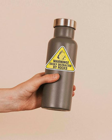 Easily Distracted by Rocks Sticker for Hydroflask Water Bottle - Funny Geology Quote Laptop Decal - Cute Nature Gift for Hikers