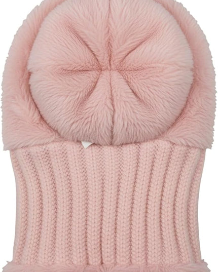 HUAMULAN Women Winter Beanie Hats One Piece Fleece Lined Knit Balaclavas Mask Set Skull Neck Circle Scarf Ski Snow Hat Pompom