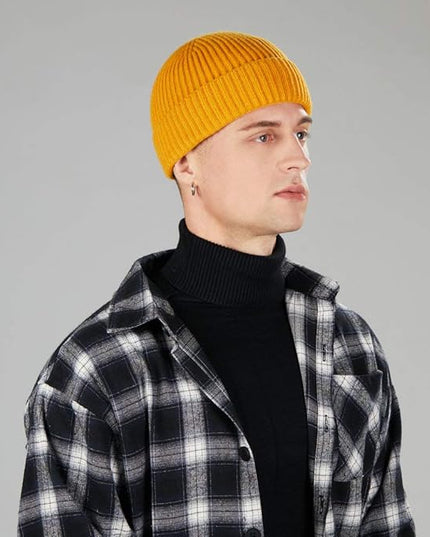 ROYBENS 4 Pack Wool Fisherman Beanies for Men, Knit Short Watch Cap Winter Warm Hats