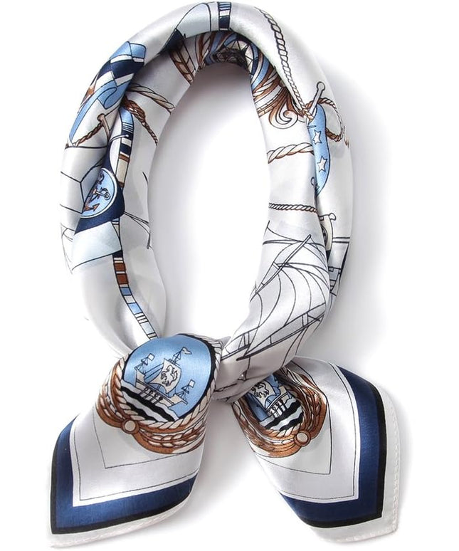 ANDANTINO 100% Mulberry Silk Scarf -21” Lightweight Square Neckerchief – Breathable Digital Printed Scarves with Gift Packed