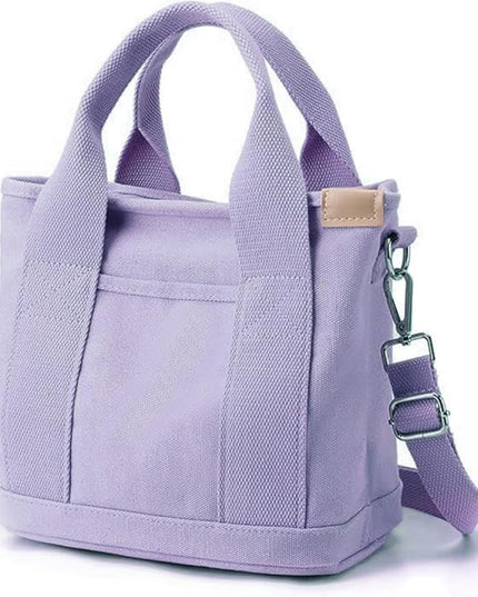 Small Tote Bag with Zipper, 2024 Canvas Multi-Pocket Crossbody Bag Shoulder Bag Satchel Hobo Bag Messenger Bag