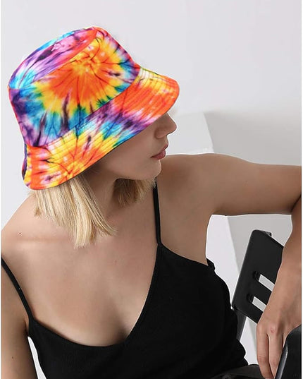 Malaxlx Unisex Bucket Hat Beach Sun Hat Aesthetic Fishing Hat for Men Women Teens, Reversible Double-Side-Wear
