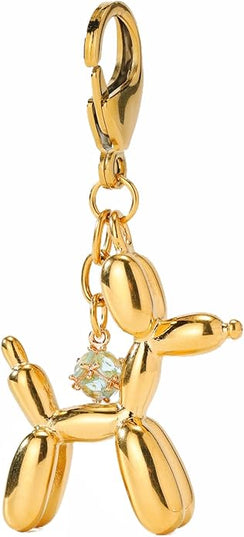 Balloon Dog Keychain, Stainless Steel Elegant Golden Bag Charms for Adults