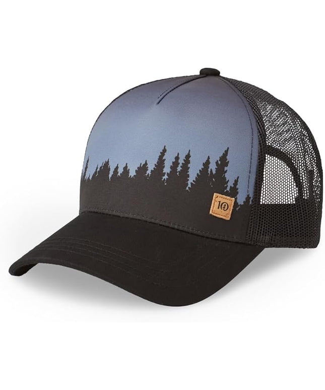 tentree Juniper Graphic Baseball Snapback Cap – Organic Cotton, Adjustable Fit, 2-Way Stretch Fabric, Eco-Friendly & Sustainable, Breathable & Absorbent, Unisex, Meteorite Black/White – One Size