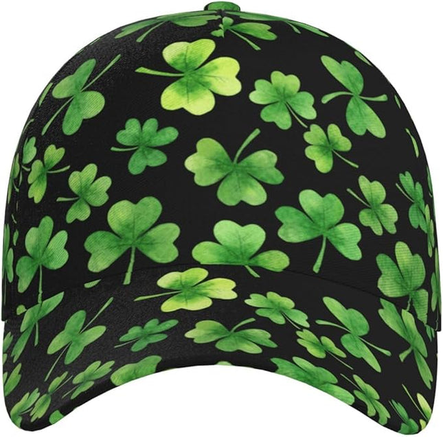 St. Patrick's Day Baseball Cap, Irish Green Clover Trucker Hat for Men Women, Fashion Adjustable Sun Visor Dad Hat