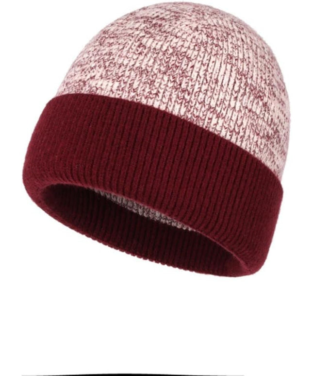 Stylish Wool Knit Short Cuff Fisherman Beanie for Men and Women Patchwork Color Unisex Cap Warm Winter Christmas Hat