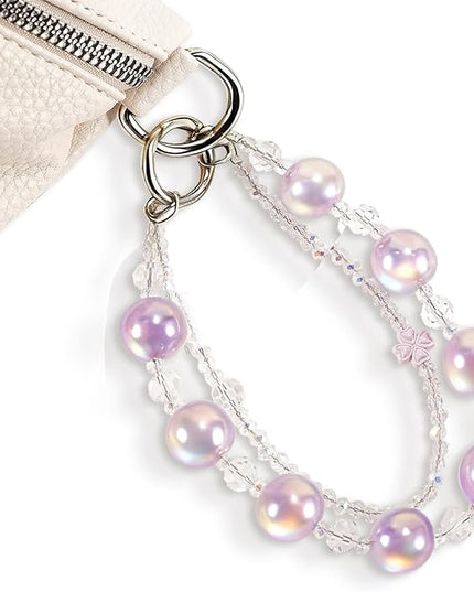 Phone Charm for Women, Anti-Theft Phone Wrist Strap Hands-Free & Beaded Chain,Tether Tab
