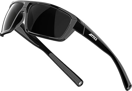 ATTCL Polarized Sunglasses Men for Fishing: UV Protection Lightweight TR90 Sports Wrap Sun Glasses Driving Golf Running